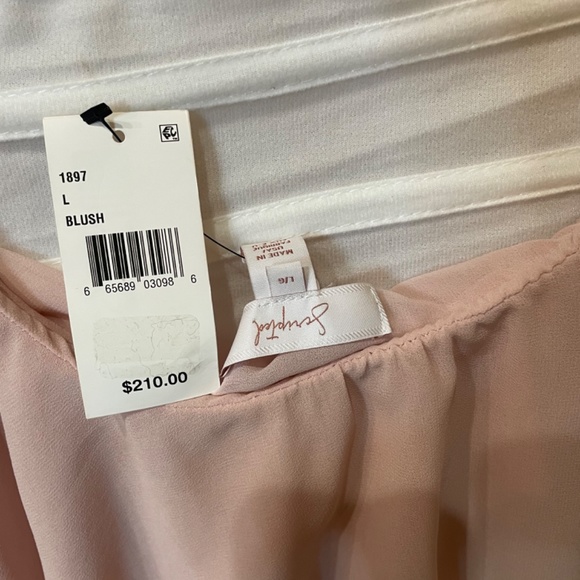 Scripted Blush one shoulder Ruffle Blouse - Picture 2 of 5